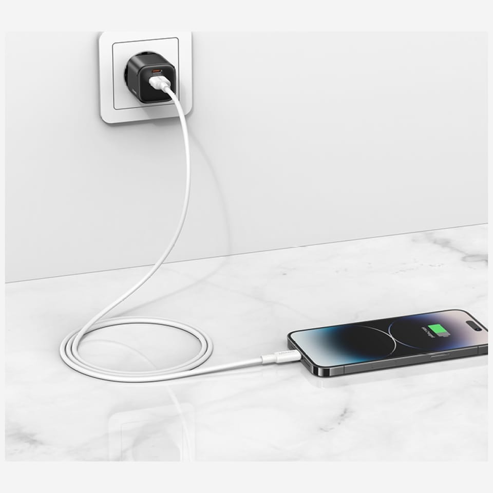 Kabel USAMS U90 2.4A USB-A do Lightning  biały