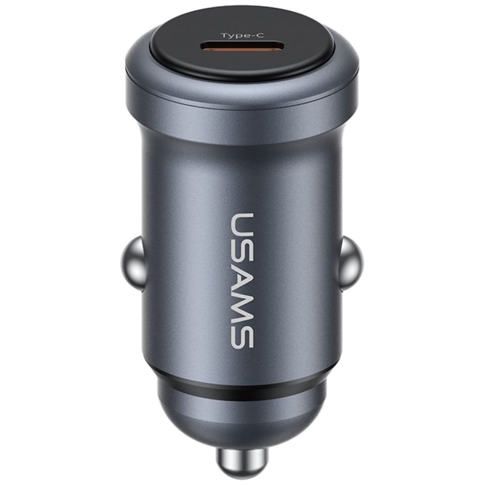 Ładowarka samochodowa USAMS CC321        Aluminium 30W PD USB-C tarnish