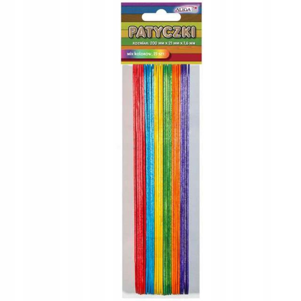 Patyczki PK-0036 mix kol. (25szt.) 200x25x1.6mm ALIGA
