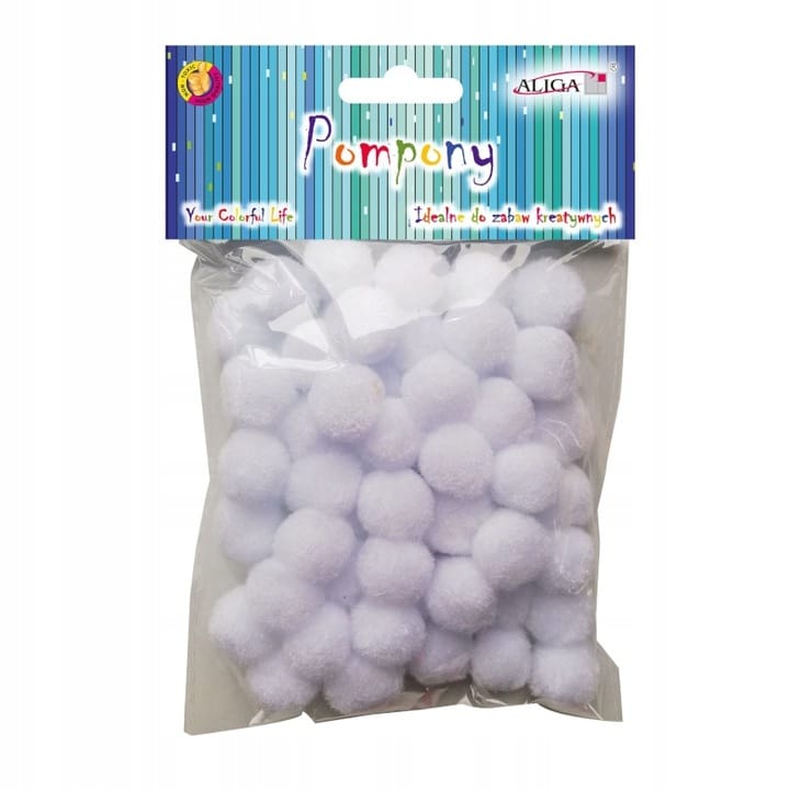 Pompony POM-401 białe 2cm op.60szt.