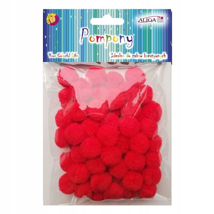 Pompony POM-403 czerwone 2cm (60szt.) ALIGA