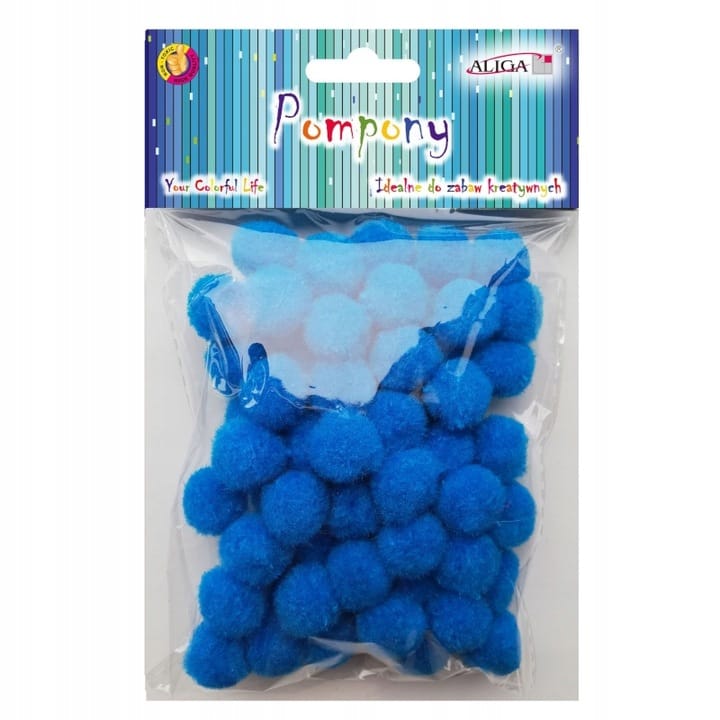 Pompony POM-404 niebieskie 2cm op.60szt. ALIGA
