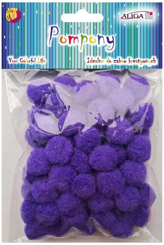 Pompony POM-405 fioletowe 2cm op.60szt. ALIGA