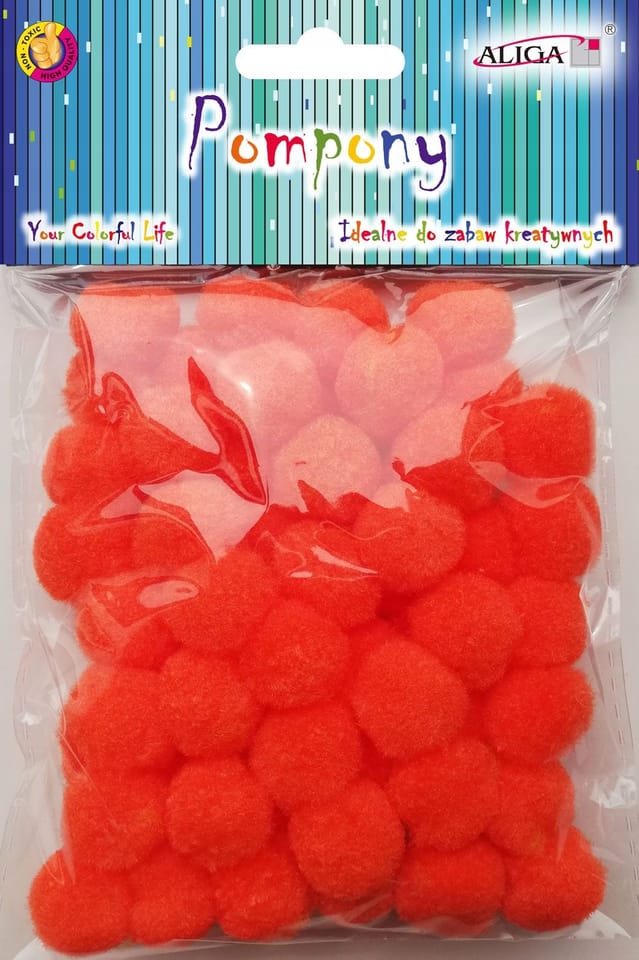 Pompony POM-407 pomarańczowe 2cm op.60szt. ALIGA