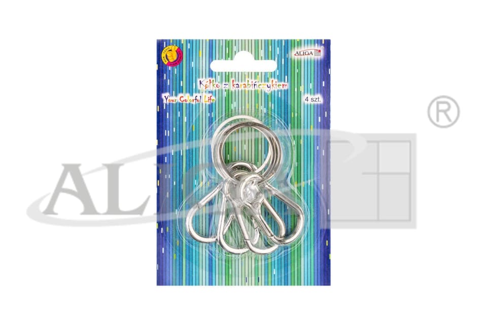 Kółka z karabińczykiem srebrne 4szt. PH-2653 ALIGA