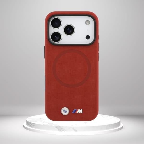 Etui BMW M FW Metal Logo MagSafe do      iPhone 17 Pro czerwony