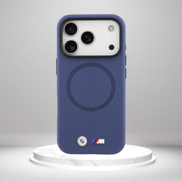 Etui BMW M FW Metal Logo MagSafe do      iPhone 17 Pro Max granatowy