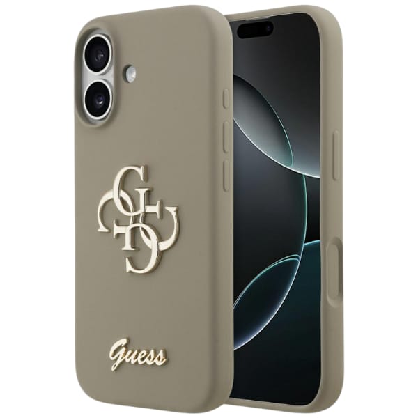 Etui Guess Silicone Big 4G Script do     iPhone 17 brązowy