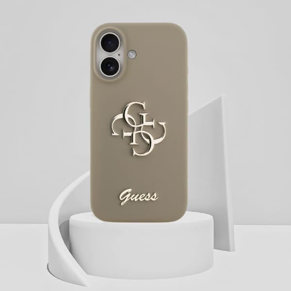 Etui Guess Silicone Big 4G Script do     iPhone 17 brązowy