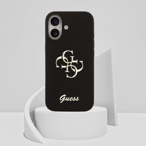 Etui Guess Silicone Big 4G Script do     iPhone 17 czarny