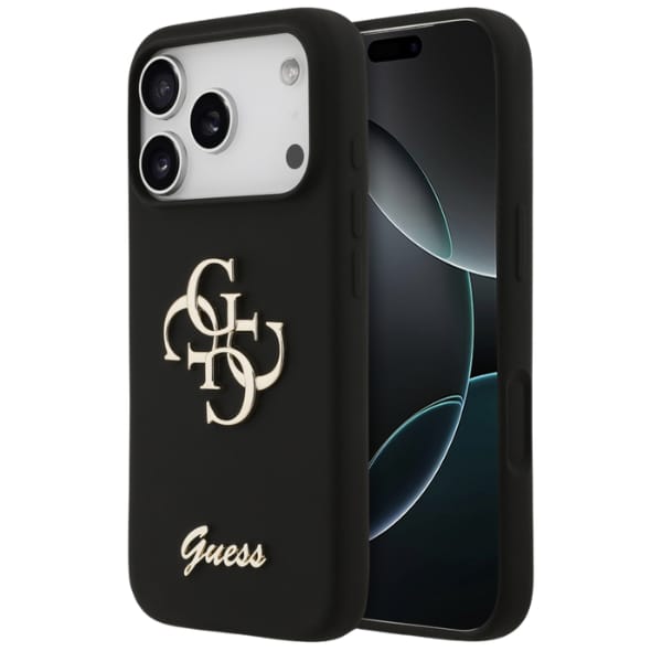 Etui Guess Silicone Big 4G Script do     iPhone 17 Pro czarny