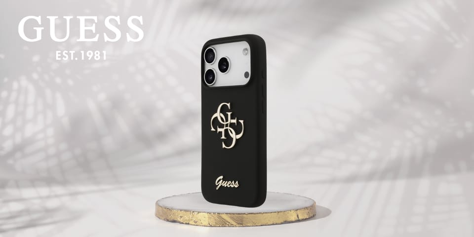 Etui Guess Silicone Big 4G Script do     iPhone 17 Pro czarny