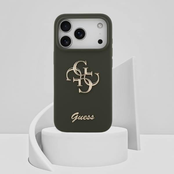 Etui Guess Silicone Big 4G Script do     iPhone 17 Pro khaki