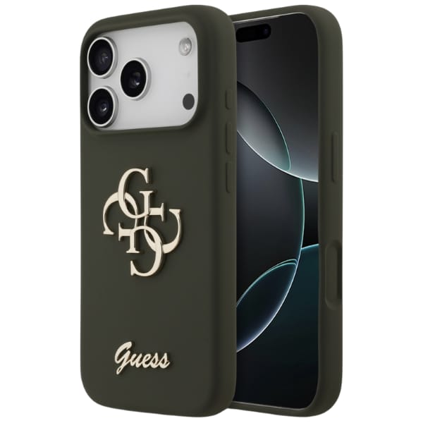 Etui Guess Silicone Big 4G Script do     iPhone 17 Pro khaki