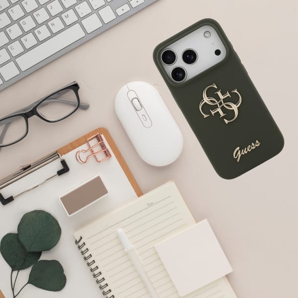 Etui Guess Silicone Big 4G Script do     iPhone 17 Pro khaki