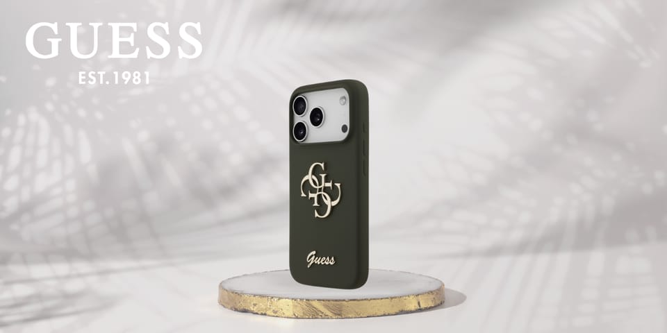 Etui Guess Silicone Big 4G Script do     iPhone 17 Pro khaki