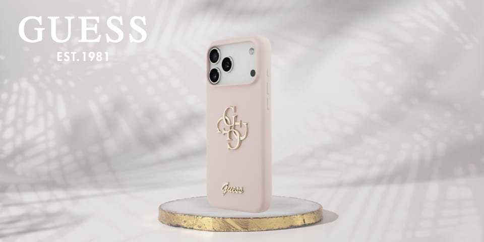 Etui Guess Silicone Big 4G Script do     iPhone 17 Pro Max różowy