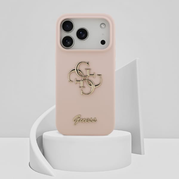 Etui Guess Silicone Big 4G Script do     iPhone 17 Pro różowy
