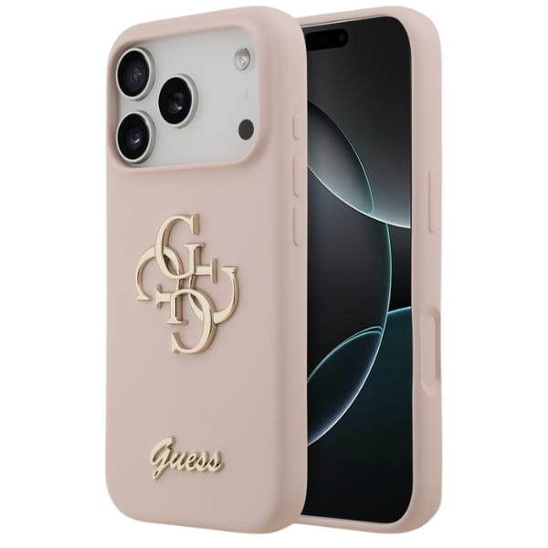 Etui Guess Silicone Big 4G Script do     iPhone 17 Pro różowy