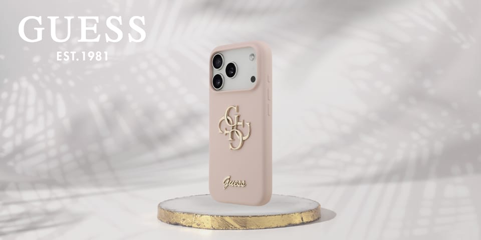 Etui Guess Silicone Big 4G Script do     iPhone 17 Pro różowy