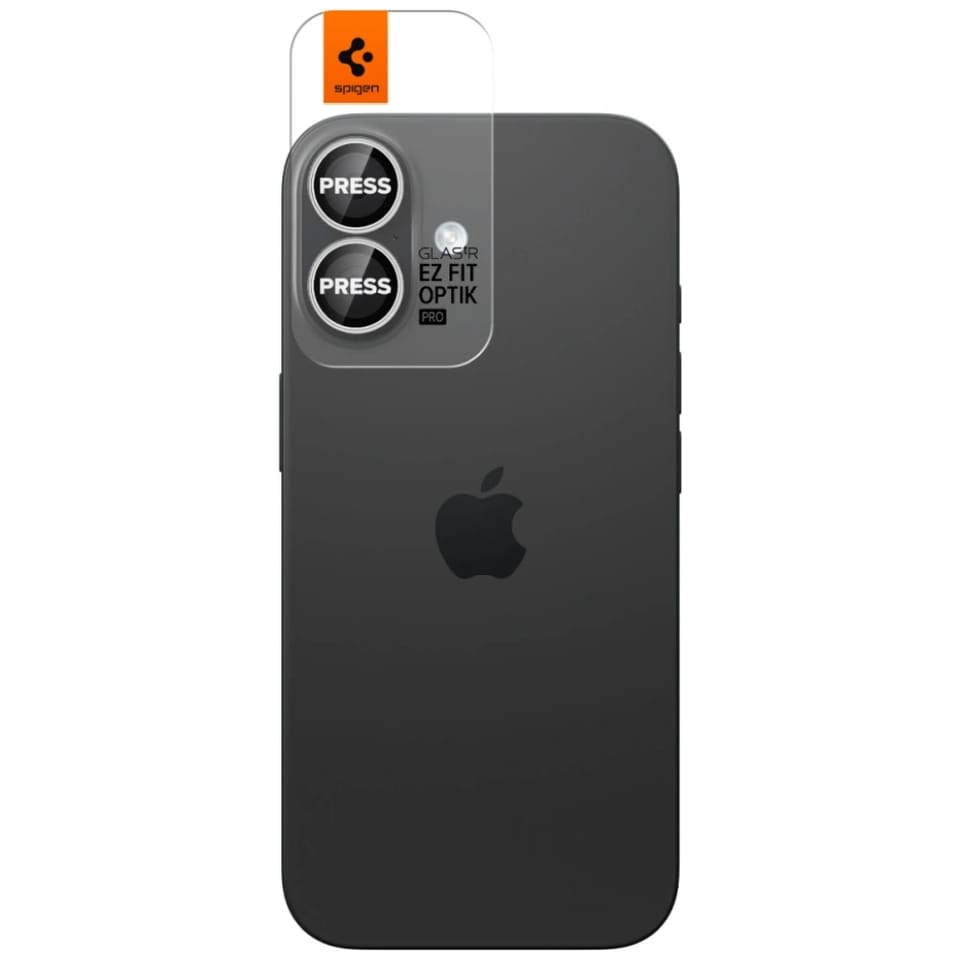 Osłona aparatu Spigen Optik Pro Glas.TR  "EZ FIT" Camera Protector 2szt do iPhone 17 / 16 / 16 Plus srebrny