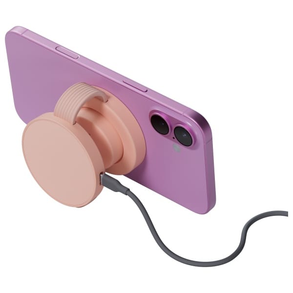 Ładowarka indukcyjna Bazic GoMag Trio 2  3w1 15W magnetyczna do iPhone/Watch/AirPods różowy