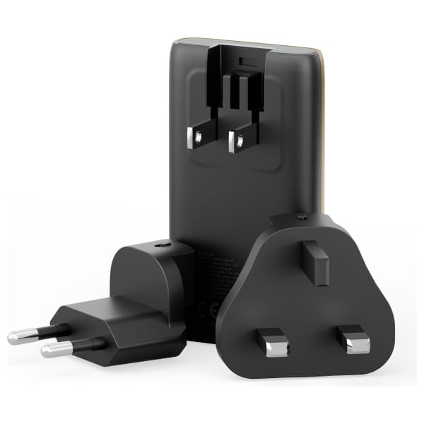 Ładowarka sieciowa Energea TravelWorld   Edge 65W 2xUSB-C PD/PPS/QC3.0 (US/UK/EU) złota