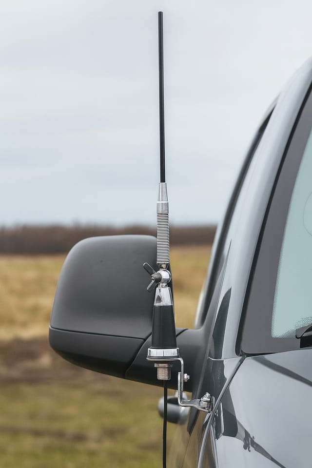Antena CB Sirio GL-27 Karawan. Bezmasowa. Kamper, bus, pojazdy z tworzywa.