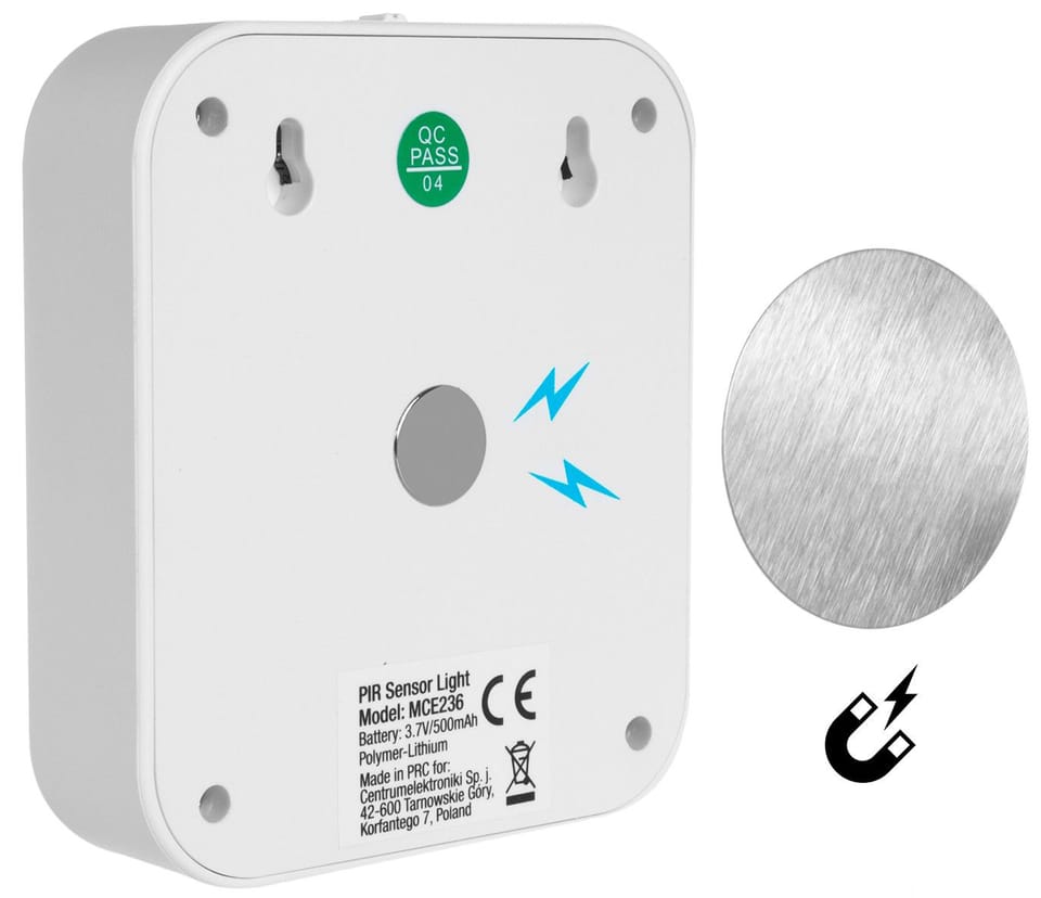 Lampa schodowa 4 LED czujnik ruchu, 4000K, 3.7V/500mAh