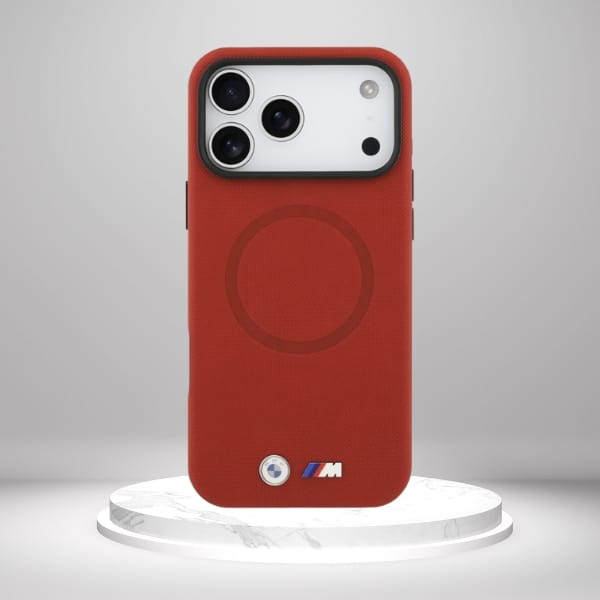 Etui BMW M FW Metal Logo MagSafe do      iPhone 17 Pro Max czerwony