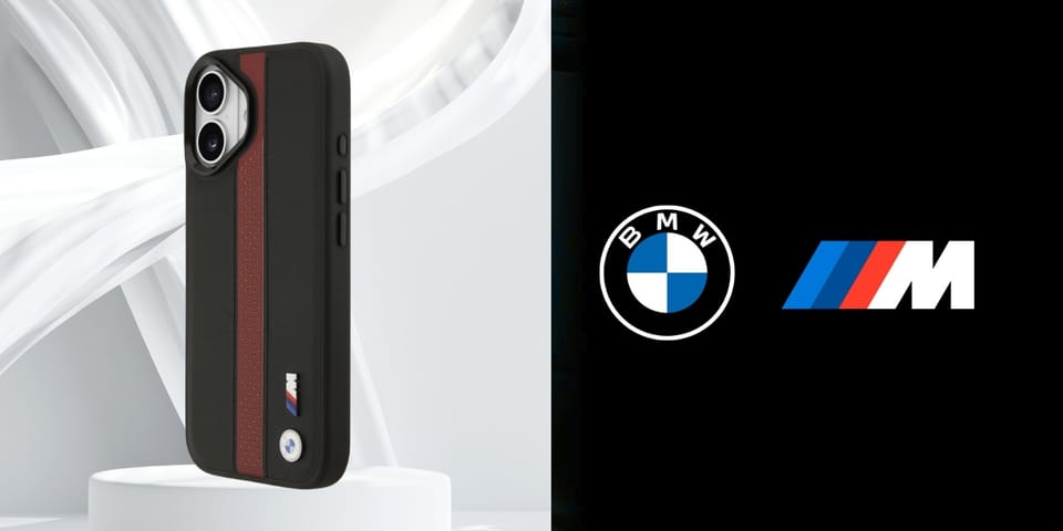 Etui BMW M Perforated Stripe Logo        MagSafe do iPhone 17 czerwony