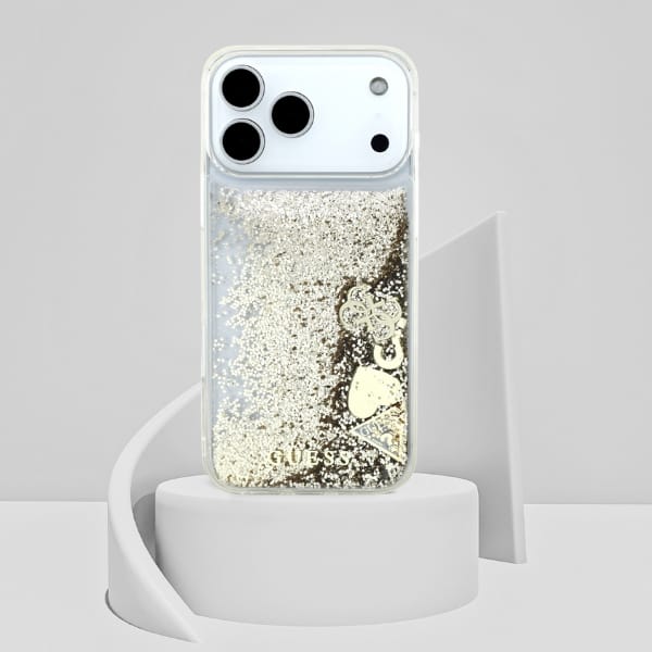 Etui Guess Liq. Glitter 4 Charms do      iPhone 17 Pro złoty