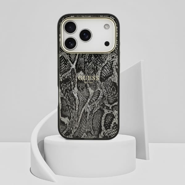 Etui Guess Python Pattern MagSafe do     iPhone 17 Pro czarny