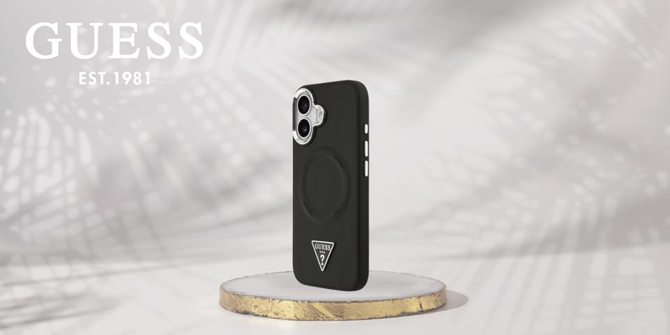 Etui Guess Triangle Logo MagSafe do      iPhone 17 czarny