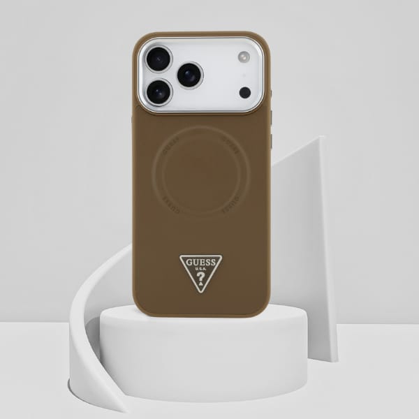 Etui Guess Triangle Logo MagSafe do      iPhone 17 Pro Max brązowy