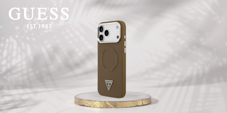 Etui Guess Triangle Logo MagSafe do      iPhone 17 Pro Max brązowy