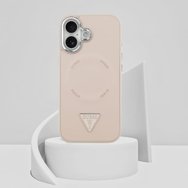 Etui Guess Triangle Logo MagSafe do      iPhone 17 różowy