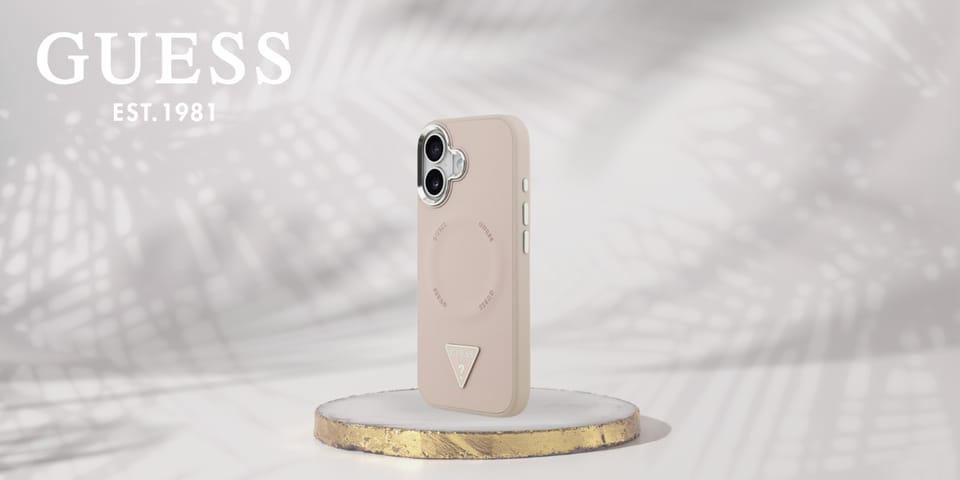 Etui Guess Triangle Logo MagSafe do      iPhone 17 różowy