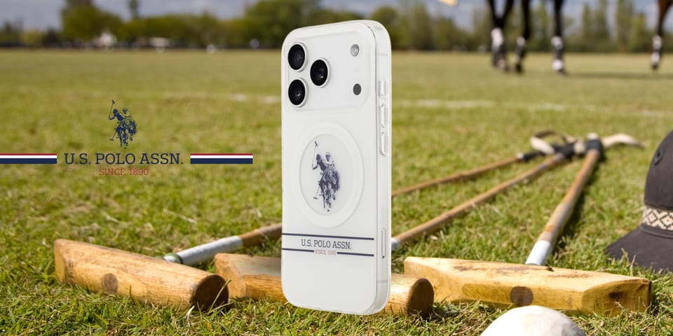 Etui US Polo DH and Bottom Stripe Logo   MagSafe do iPhone 17 Pro biały