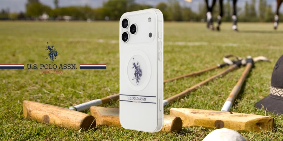 Etui US Polo DH and Bottom Stripe Logo   MagSafe do iPhone 17 Pro Max biały