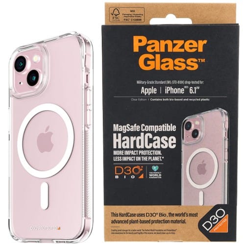 PanzerGlass HardCase iPhone 15 / 14 / 136.1" D3O MagSafe 3xMilitary grade transparent 1180