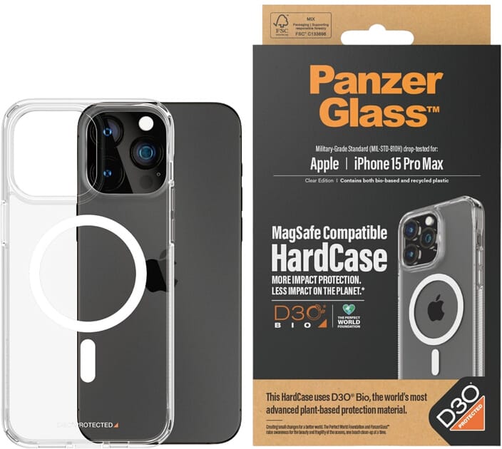 PanzerGlass HardCase iPhone 15 Pro Max6.7" D3O MagSafe 3xMilitary grade transparent 1183