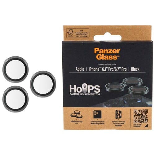 PanzerGlass Hoops Camera iPhone 15 Pro6.1" / 15 Pro Max 6.7" czarny/black 1139 camera lens protector hoop optic rings