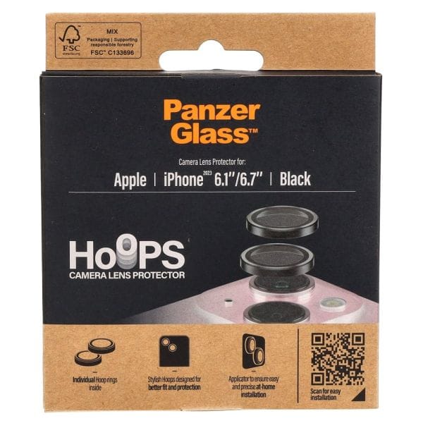 PanzerGlass Hoops Camera iPhone 156.1" / 15 Plus 6.7" czarny/black 1138 camera lens protector hoop optic rings
