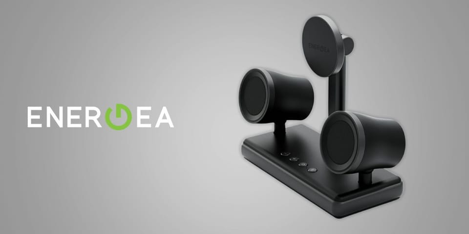 Stacja ładująca Energea Magaudio Stand   2w1 Qi2 z głośnikami stereo grafitowy