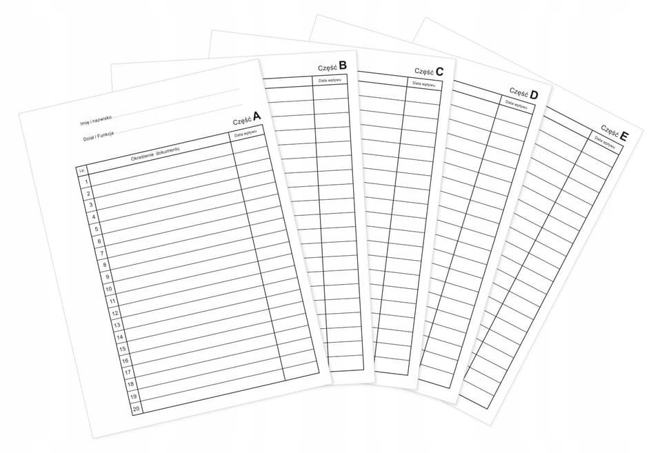 Teczka akt osobowych ABCDE okładka twarda binda wew. bez treści, czerwona 1824-339-138 WARTA