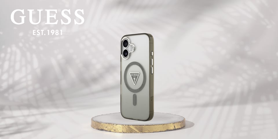 Etui Guess IML Gradient Triangle Logo    MagSafe do iPhone 17 khaki