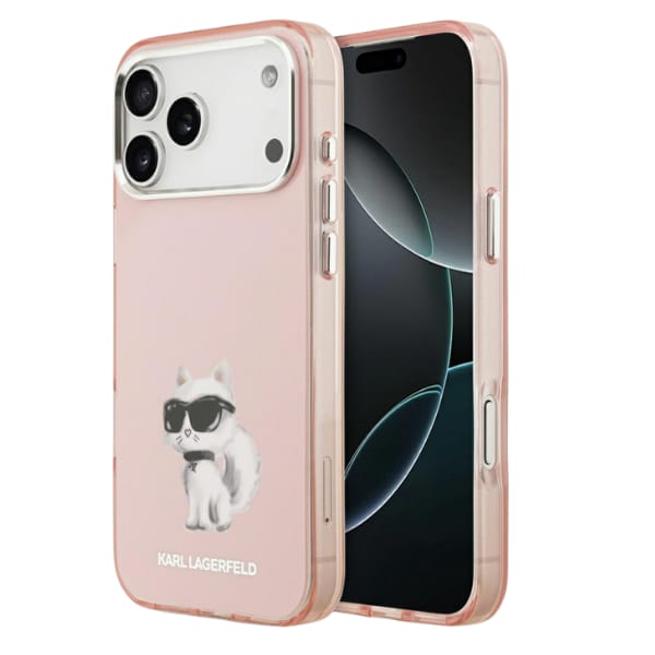 Etui Karl Lagerfeld IML Aquarelle        Choupette & Logo MagSafe do iPhone 17 Pro różowy