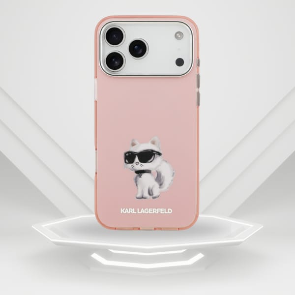 Etui Karl Lagerfeld IML Aquarelle        Choupette & Logo MagSafe do iPhone 17 Pro różowy