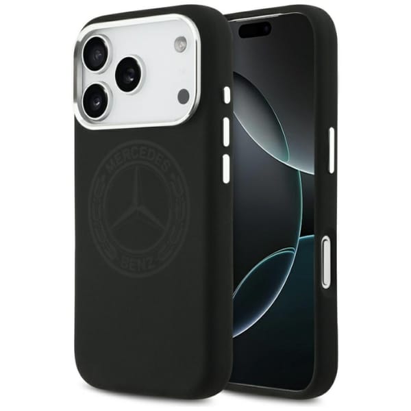 Etui Mercedes Silicone Vintage Logo      MagSafe do iPhone 17 Pro czarny